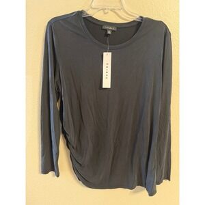 Tribal BRAND Long Sleeve Women Large Grey NEW Ruched Side Modal Blend 1586O-2891